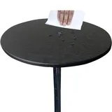 NNSMUN Elastische Tischdecke Gartentischdecke RundtischdeckeTischdecke Outdoor, Elastisch Rund Gartentischdecke, Abwaschbar abwischbar Wetterfest (60 cm (Runder Tisch),Schwarz)