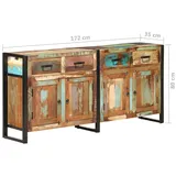 vidaXL Sideboard 172x35x80 cm Altholz Massiv - 2 Jahre Gewährleistung - mind. 14 Tage Rückgaberecht - Beige