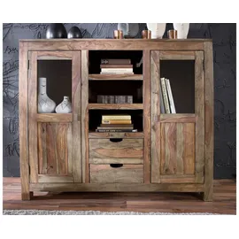 MASSIVMOEBEL24.DE Highboard 140 x 120 x 40 cm Grau