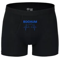 multifanshop Boxershorts Bochum - Herzschlag blau/schwarz XL