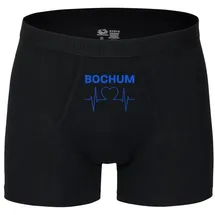 multifanshop Boxershorts Bochum - Herzschlag blau/schwarz XL
