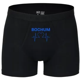 multifanshop Boxershorts Bochum - Herzschlag blau/schwarz XL