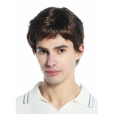 WIG ME UP - DW1335-10 Perücke Herren Damen unisex kurz leicht wellig Mittelbraun brünett