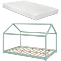 [en.casa] Kinderbett Cerro mit Matratze 120x200cm Mintgrün