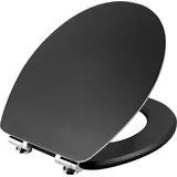 CORNAT WC-Sitz Steel" mit silberfarbener Edelstahlkante schwarz
