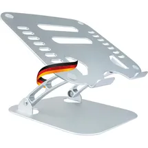 Schwaiger LPS1720 513 Laptopständer Computerhalter Notebookständer Laptop-Halter Aluminium belüftet verstellbar ergonomisch höhenverstellbar klappbar Z-förmig Silber