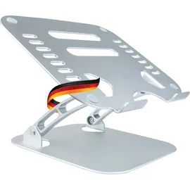 Schwaiger LPS1720 513 Laptopständer Computerhalter Notebookständer Laptop-Halter Aluminium belüftet verstellbar ergonomisch höhenverstellbar klappbar Z-förmig Silber