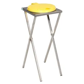 Proregal Robuster Scherenständer mit Klemmring für 120 Liter Sack HxBxT 90x40x45cm | Edelstahl Gelber Deckel | Gelb
