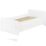 Erst-Holz Weißes Seniorenbett extra hoch 90x200 Zubehör wählbar V-60.42W-09 Federleisten