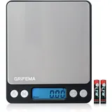 GRIFEMA Küchenwaage Digitale Profi (Hochpräzise 0.01g-500g)- Feinwaage mit LCD Display und 2 Batterien, Briefwaage Abstellautomatik und Tara, Kitchen Scale Klein mit 6 Maßeinheit