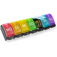 Opret Tablettenbox 7 Tage Deutsch, Pillendose 7 Tage Regenbogen Medikamentenbox Wochen Tablettenbox Tablettendose 7 Tage Kleine eicht Zu Öffnen für Unterwegs