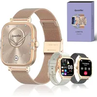 Elegante Damen Smartwatch 1,75" AMOLED Touchscreen mit Bluetooth Telefonie, Fitness-Tracking, Schlafmonitor, SpO2 & 100+ Sportmodi - Gold