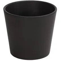 Dehner Keramik-Übertopf Basic, rund, dunkelgrau