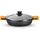 Bra Efficient | Niedriger Kochtopf mit Glasdeckel und abnehmbaren Silikongriffen, 40 cm, für alle Herdarten inklusive Induktion und Backofen geeignet