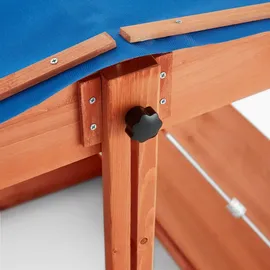 Home Deluxe Holzsandkasten Buddelkiste mit Dach Blau