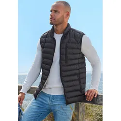 Steppweste H.I.S, Herren, Gr. S (44/46), schwarz, Obermaterial: 100% Polyester. Futter: 100% Polyester, unifarben, Basic, Westen, leicht und gut zu verstauen