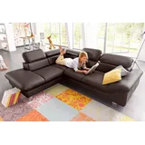 Cotta Ecksofa »Driver L-Form«, mit Kopfteilverstellung, wahlweise mit Bettfunktion & Bettkasten braun