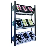 SCHULTE Regalwelt Getränkekistenregal für bis zu 9 Kisten, 180x106x30 cm (HxBxT), Traglast pro Ebene 60 Kg, schwarz-Silber
