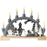 Hti-Living HTI-Living, Weihnachtsbeleuchtung, Leuchtbogen Weihnachtsschlitten Grau - 2 Jahre Gewährleistung - mind. 14 Tage Rückgaberecht - Grau,Weiß - n.a.
