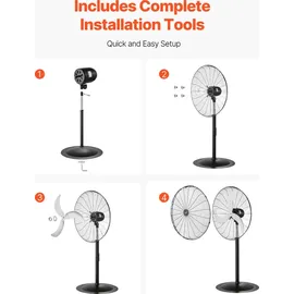 Vevor 81 cm Standventilator Schwarz