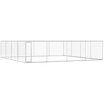 vidaXL Outdoor-Hundezwinger 760 x 760 x 185 cm Stahl Grau