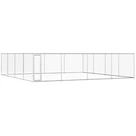 vidaXL Outdoor-Hundezwinger 760 x 760 x 185 cm Stahl Grau