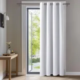 Deconovo Verdunkelungsgardine mit Ösen Gardinen Wohnzimmer Raumteiler Vorhang Blickdicht Thermovorhang Kälteschutz Thermo gegen Kälte Thermogardine, 290x140 cm(HöhexBreite), Silber Grau, 1 Stück