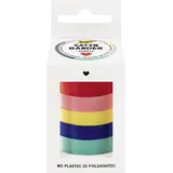Folia Geschenkband Satin RAINBOW mint/dunkelblau/gelb/pink/rot 10 mm x 4 m