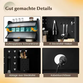 Costway Küchenbuffet 192 cm Schwarz