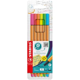 Stabilo point 88 NEON Fineliner farbsortiert 0,4 mm, 6 St.