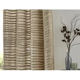 Kutti „Crinkle“ allover" Gr. 1, grau (taupe), B:140cm H:145cm, Baumwolle, Polyester, Gardinen, Gardine
