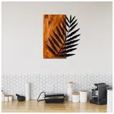 Asir Wanddekoration 58x50 cm Blatt Holz/Metall - Schwarz/Braun