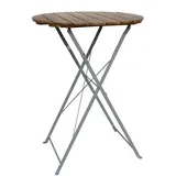 Mojawo Biergarten Tisch Klapptisch Stehtisch klappbar Akazie Stahl Ø80 cm