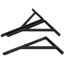 SoGood - doporro Wandkonsole WH02 aus Edelstahl Länge: 50cm Anzahl: 3 Stück Träger Regalträger Waschtischkonsole Regalhalter - Schwarz matt | L-Form