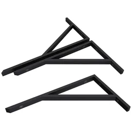 SoGood - doporro Wandkonsole WH02 aus Edelstahl Länge: 50cm Anzahl: 3 Stück Träger Regalträger Waschtischkonsole Regalhalter - Schwarz matt | L-Form