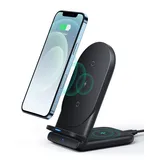 Aukey LC-A2-Bla Aircore Series 2-in-1 Wireless Charging Stand, schwarz Drahtloses Ladegerät Qi