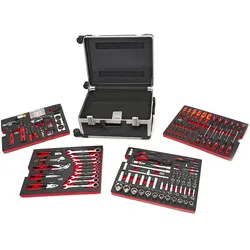 HBM 238-teiliger Werkzeugkoffer, Werkzeug-Trolley mit Carbon-Inlays