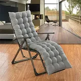 Morbuy Verdicken Deckchair Auflagen für Gartenliegen, Sonnenliege Kissen Tragbare Garten Innenhof Gepolstertes Bett Relax-Liegestuhl Sitzauflage für Deckchair, Innen, Außen (48x158cm,Grau)