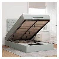 VidaXL Ottoman-Bett mit Matratzen & LEDs Hellgrau 120x200 cm