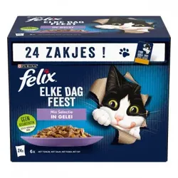 Felix So gut wie es aussieht Mix Selection mit Thunfisch, Lachs, Huhn in Gelee Katzen-Nassfutter 4 x (96 x 85g)