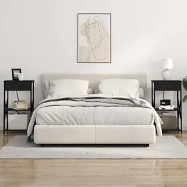 vidaXL Nachttisch mit Regal 2 pcs Schwarze Eiche 41 x 31 x 76 cm Holzwerkstoff