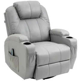 Homcom Relaxsessel Kunstleder 75 x 100 x 90 cm Grau elektrisch mit Massagefunktion