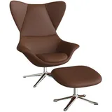flexlux Ohrensessel »Stilo Relaxsessel, TV-Sessel, OTTOs Choice«, Solitär, Stil-Ikone, drehbar, Fuß Aluminium braun