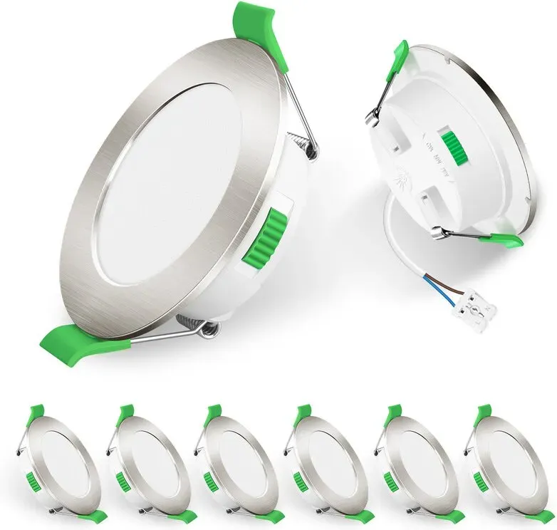 LED-Decken-Downlights 230 V, IP44, 4 W, dimmbar, Einbaudurchmesser 55–68 mm, Mini Slim, 30 mm ultraflach, warmweiß 3.000 K, neutralweiß 4.000 K, kaltweiß 6.500 K, 6er-Set