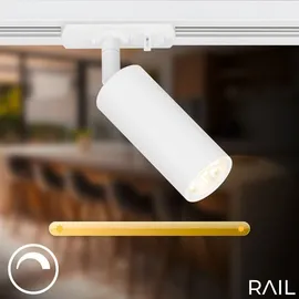 Briloner Rail Schienensystem Komplettset, 4x LED Spots, Dimmbar, Einspeisung, Weiß, 1,5 m
