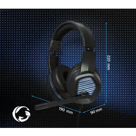 Nedis Gaming Headset Über Ohr Surround USB Type-A Klappbarer Mikrofon 2.10 m LED (Kabelgebunden), Gaming Headset, Schwarz – Für lange Gaming-Sessions