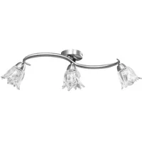 VidaXL Deckenleuchte mit Glasschirmen für 3 E14 Glühlampen