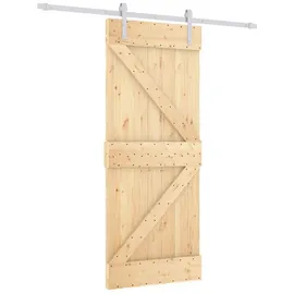vidaXL Schiebetür rechts 85 x 210 cm Braun/Weiß