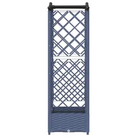 vidaXL Hochbeet mit Rankgitter und Dach 124 x 40 x 125 cm Grau