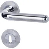 Alpertec BB-Rosettengarnitur Solid 4 Edelstahl Silber